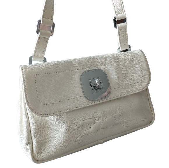 Longchamp White Patent Leather Shoulder Bag - Picture 14 of 16